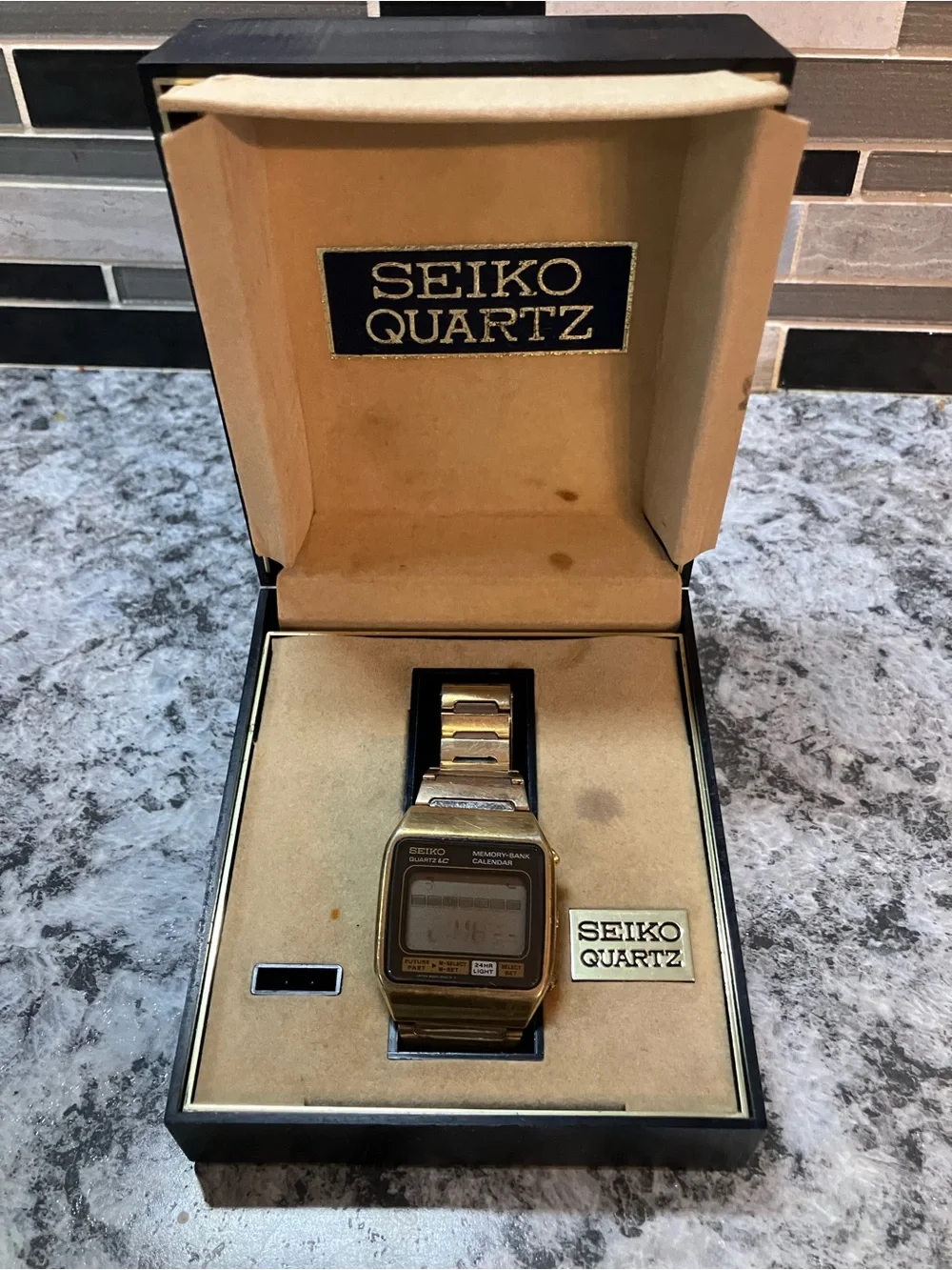 Vintage Seiko M354-5019 James Bond Memory Bank Watch Japan w/Box